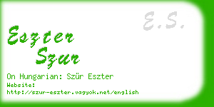 eszter szur business card